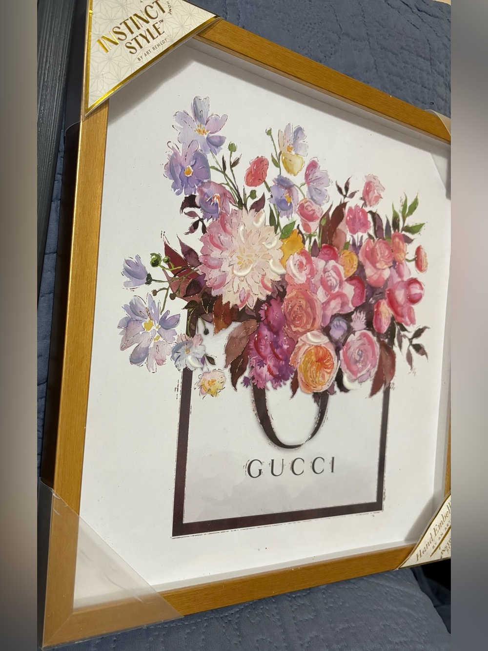 Gucci Floral Bouquet Print in Gold Frame
